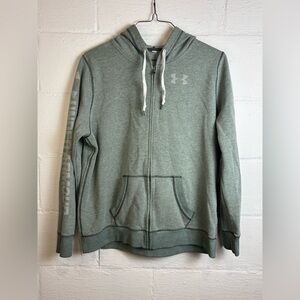 Under Armour Green / Grey Casual Hooded Zip Up Lightweight Comfy Jacket Size XL